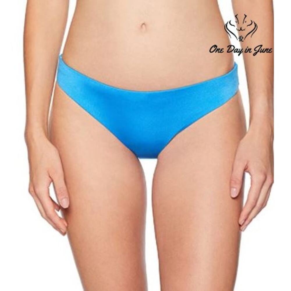 Bikini Lab Cinched Back Bikini Bottom Blue Low Rise Swimwear Size S